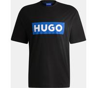 HUGO T-shirt en jersey de coton à logo imprimé bleu - Style Nico, 50522376 Noir XXL
