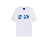 Hugo T-Shirt Nugix pour Homme en Jersey de Coton avec Logo Graphique imprimé, 100 Blanc, L