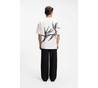 HUGO T-shirt Oversize en coton à logo imprimé audacieux - Style Dariso, 50563445 Naturel M