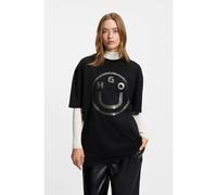 HUGO T-shirt Oversize en coton avec logo Happy HUGO - Style Oversized_tee_B_6, 50550141 Noir S