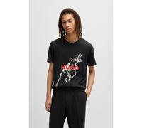 HUGO T-shirt Regular en coton à motif graphique animal - Style Deyladec, 50530607 Noir XS