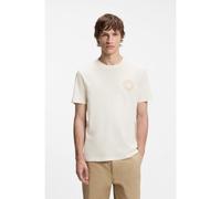 HUGO T-shirt Regular en coton avec imprimé bouton de jean - Style Nemodo, 50572303 Naturel XXL