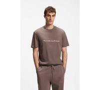 HUGO T-shirt Relaxed à surpiqûre en zigzag - Style Datrik, 50568123 Brun chiné L