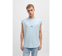 HUGO T-shirt sans manches en jersey de coton avec logo - Style Navertz, 50509773 bleu clair M