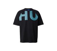 HUGO T-shirt Loose en jersey de coton avec logo couvrant le devant et le dos - Style Nalftee, 50552485 Noir L