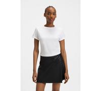 HUGO T-shirt Slim en coton à manches retroussées - Style The Plain Tee, 50417212 Blanc S