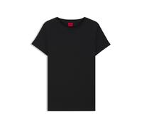 HUGO T-shirt Slim en coton à manches retroussées - Style The Plain Tee, 50417212 Noir M