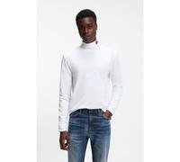 HUGO T-shirt Slim en coton avec col montant orné d'un logo - Style Derollo224_IN, 50568715 Blanc M