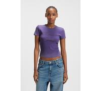 HUGO T-shirt Slim en coton stretch à logo en strass - Style Dever_B, 50546936 Lilas M
