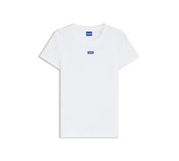 HUGO T-shirt Slim en coton stretch avec étiquette logotée - Style Easy Tee_B, 50523924 Blanc S