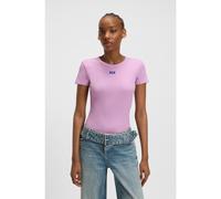 HUGO T-shirt Slim Fit en coton stretch côtelé avec logo - Style Easy Tee_B, 50523924 Rose L