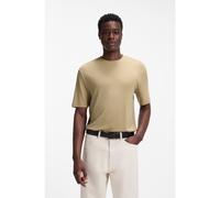 HUGO T-shirt Slim Fit en interlock flammé - Style Dulerostee, 50559722 Beige M