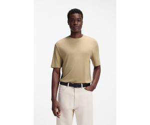 HUGO T-shirt Slim Fit en interlock flammé - Style Dulerostee, 50559722 Beige M