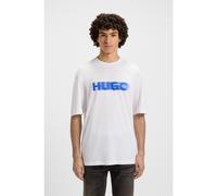 HUGO T-shirt unisexe à logo imprimé flouté - Style Nalax, 50543493 Blanc XS
