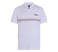 Hugo - T-shirt zippé en jersey - Homme - Tops - Blanc - Taille: S