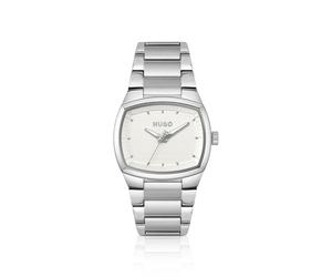 HUGO Telly Montre en acier inoxydable avec boîtier d'inspiration rétro - Style #TELLY, 58733340 Couleur argentée pcs.