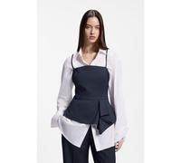 HUGO Top à rayures tennis avec ourlet péplum - Style Calita, 50564137 Rayures bleues 46