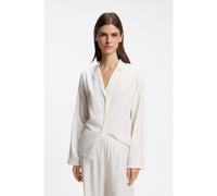 HUGO Top de pyjama en satin avec détails en strass - Style RHINESTONES LS-SHIRT, 50570400 Naturel XS
