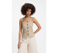 HUGO Top Slim style gilet à rayures tennis brillantes - Style Copale, 50560007 Beige 38
