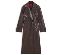 HUGO Trench long Relaxed en similicuir - Style Malitte-1, 50542286 Marron foncé 38