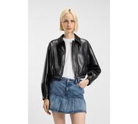 HUGO Veste courte en similicuir avec logo embossé au dos - Style Autene-1_B, 50553053 Noir 42