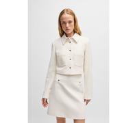 HUGO Veste courte Regular en coton bouclette mélangé - Style Anouka, 50538133 Blanc 42