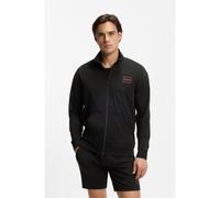 Hugo Veste Laze 10261152 – Zip Jacket en coton stretch avec logo encadré – Noir S Homme