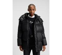 HUGO Veste déperlante matelassée à capuche et ceinture amovibles - Style Falentina-2, 50547228 Noir L