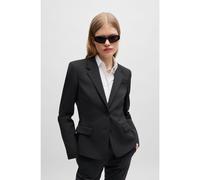 HUGO Veste droite en tissu stretch à revers crantés - Style Aredana, 50516131 Noir 38