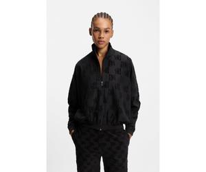 HUGO Veste en coton mélangé avec motif logo partout - Style TERRYMONOGRAM_JACKET, 50556831 Noir XS