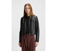 HUGO Veste en cuir Regular à col mao - Style Lasari, 50541262 Noir L