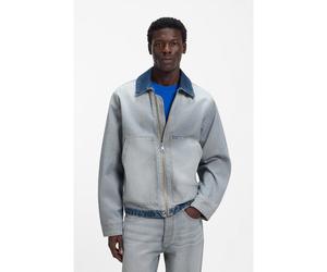 HUGO Veste en denim avec coiffant à l'envers - Style Talian, 50553455 bleu clair S