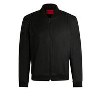 Hugo - Veste en flanelle chinée à col blouson - Homme - Pulls - Noir - Taille: S