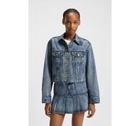 HUGO Veste en jean Relaxed à motifs brodés - Style Anouk_Cropped_B, 50546316 Bleu M