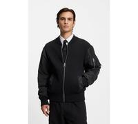 HUGO Veste en maille avec manches contrastantes - Style Sybrun, 50546999 Noir L