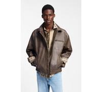 HUGO Veste en similicuir avec tirette de fermeture éclair en forme de croix - Style Blaker2631, 50563953 Marron XL