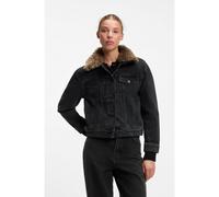 HUGO Veste esprit camionneur en denim avec col en peau retournée détachable - Style Glamis_1_B, 50567325 Noir L