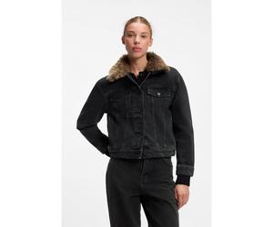 HUGO Veste esprit camionneur en denim avec col en peau retournée détachable - Style Glamis_1_B, 50567325 Noir XS