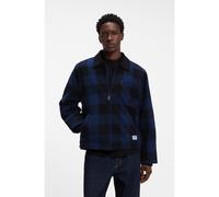 HUGO Veste matelassée en flanelle de coton à motif Prince-de-Galles - Style Baker2641, 50567780 Bleu foncé XL