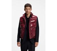 HUGO Veste matelassée sans manches à effet brillant avec poches thermocollées - Style Baltinos2641, 50574162 Rouge sombre L