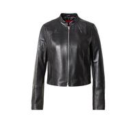 HUGO Veste en cuir Regular à col mao - Style Lasari, 50541262 Noir XS