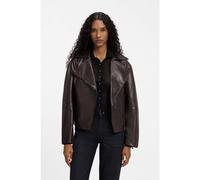 HUGO Veste Oversize en cuir nappa avec ceinture - Style Laurila, 50567634 Marron L