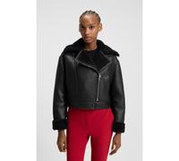 HUGO Veste Oversize en similicuir imitation peau retournée - Style Anisse-1, 50546751 Noir 34