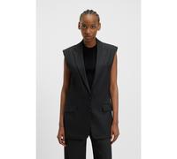 HUGO Veste Oversize sans manches en lin mélangé - Style Amise, 50537621 Noir 34