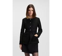 HUGO Veste Regular en maille bouclette brillante avec boutons nœud - Style Afranzi, 50555880 Noir 38