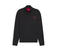 HUGO Veste Relaxed en coton stretch avec logo encadré - Style Laze Zip Jacket, 50525245 Noir XXL