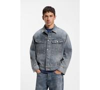 HUGO Veste Relaxed en denim bleu moyen à texture croisée - Style Erlo/1, 50568020 Bleu L