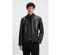 HUGO Veste Slim en cuir grainé - Style Lokis-3, 50540984 Noir S
