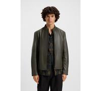 HUGO Veste Slim en cuir grainé - Style Lokis-3, 50540984 Vert sombre XL