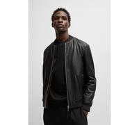 HUGO Veste Slim en cuir - Style Lenno, 50481934 Noir M